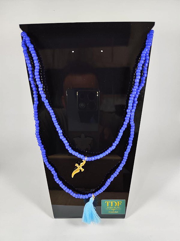 Guia de Proteção Azul Royal 2 Voltas - Punhal e Tassel