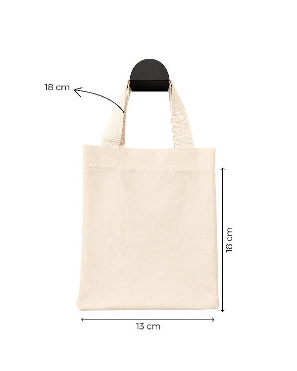MIni Ecobag Sacolas Ecológicas  13x18 cm (LxA) Ecobag 100% Algodão Cru Lisa