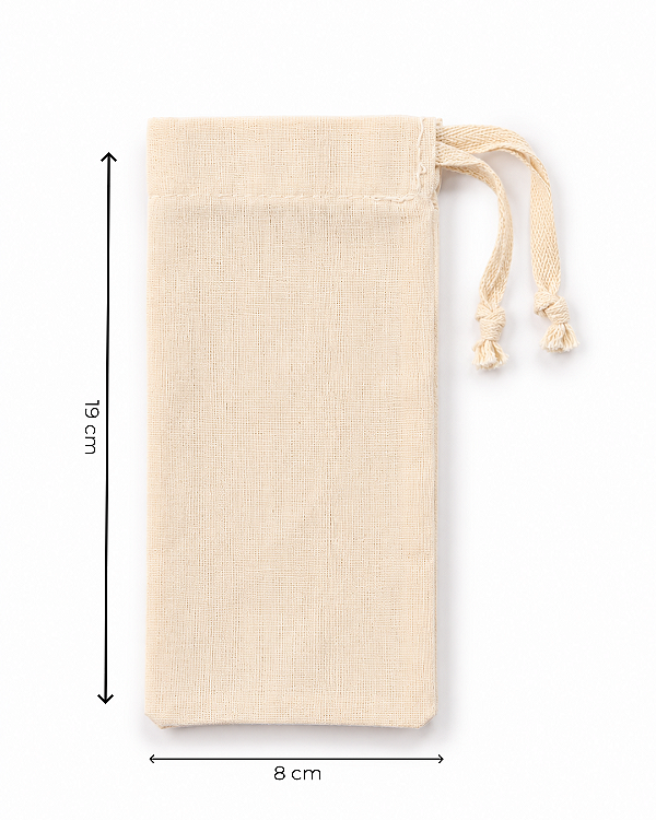 Saquinho de Algodão Cru 8x19 cm (LxA) pct 5 und