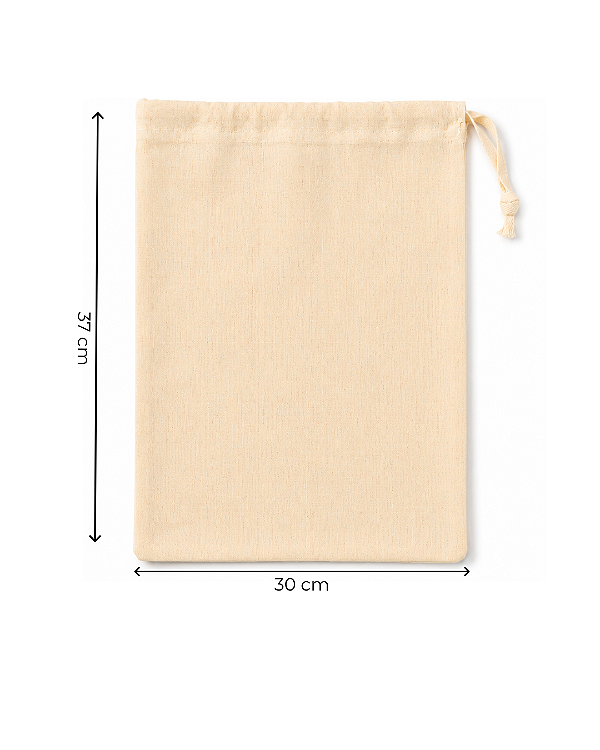 Saquinho de Algodão Cru 30x37 cm (LxA) pct 5 und