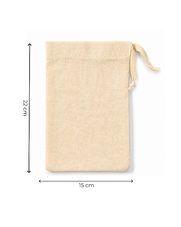 Saquinho de Algodão Cru15x22 cm (LxA) pct 5 und