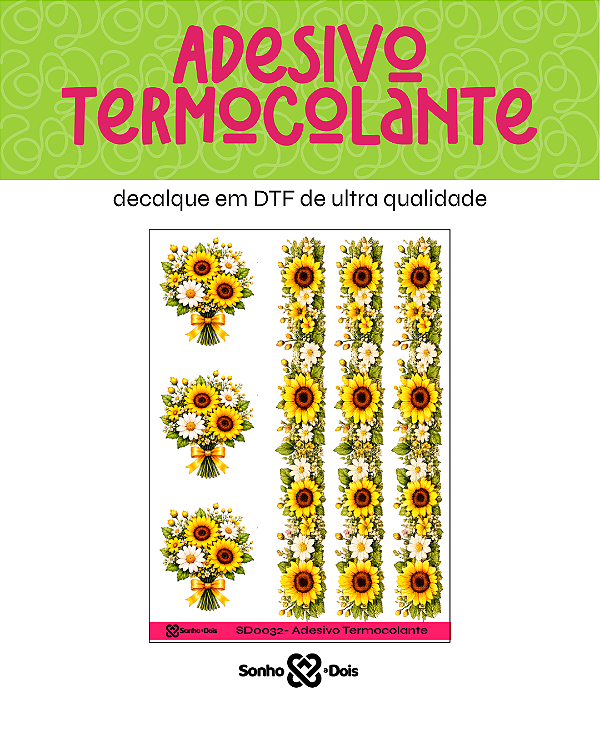 Transfer Termocolante DTF Cartela 13x18cm Floral