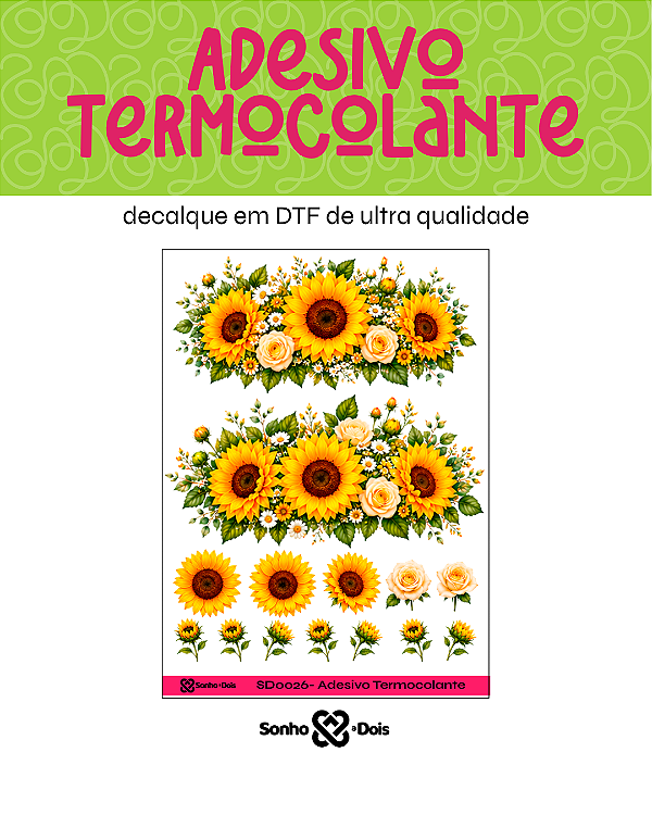Transfer Termocolante DTF Cartela 13x18cm Floral