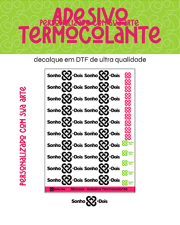 Transfer Termocolante DTF Cartela 13x18cm PERSONALIZADO