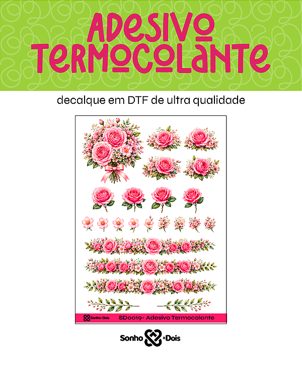 Transfer Termocolante DTF Cartela 13x18cm Floral