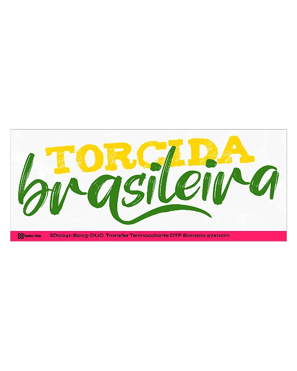 DTF Têxtil Barrado 27x11cm Vai, Brasil!