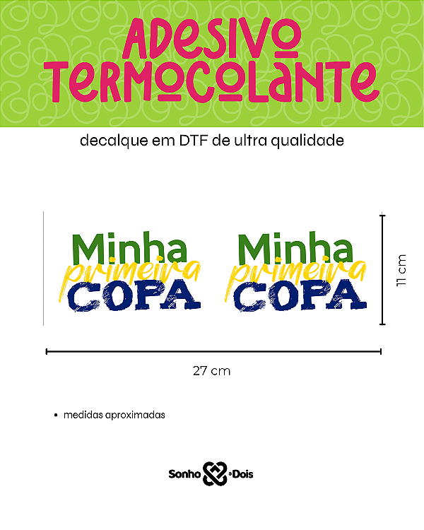 Transfer Termocolante DTF Barrado 27x11cm Copa
