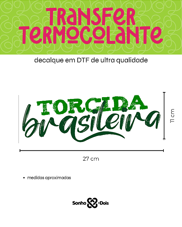 Transfer Termocolante DTF Barrado 27x11cm Copa