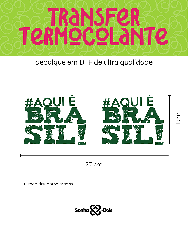 Transfer Termocolante DTF Barrado 27x11cm Copa