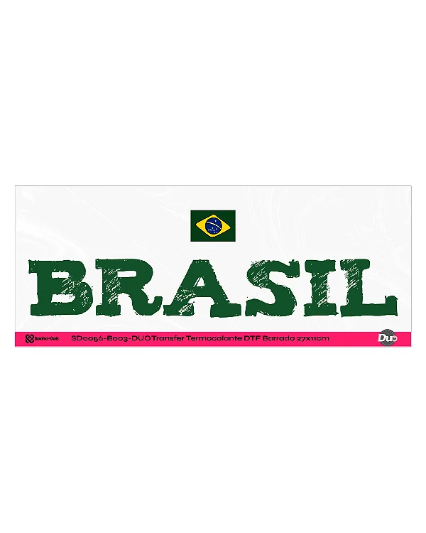 DTF Têxtil Barrado 27x11cm Vai, Brasil!