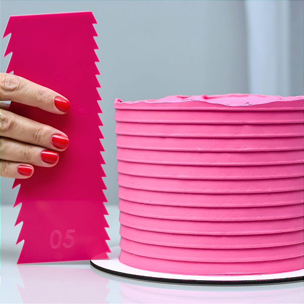 Espátula de Textura para Confeitaria - Modelo 05 Espátula para Bolo Espátula de Acrílico