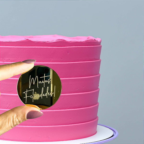 Aplique Medalha - Muitas Felicidades (Kit com 4 unidades)