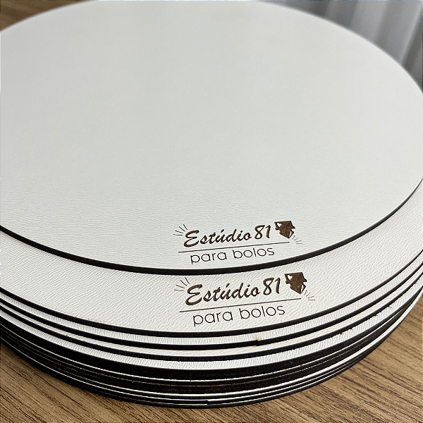 Cake Board Redondo COM LOGOMARCA Tábua de Bolo MDF .