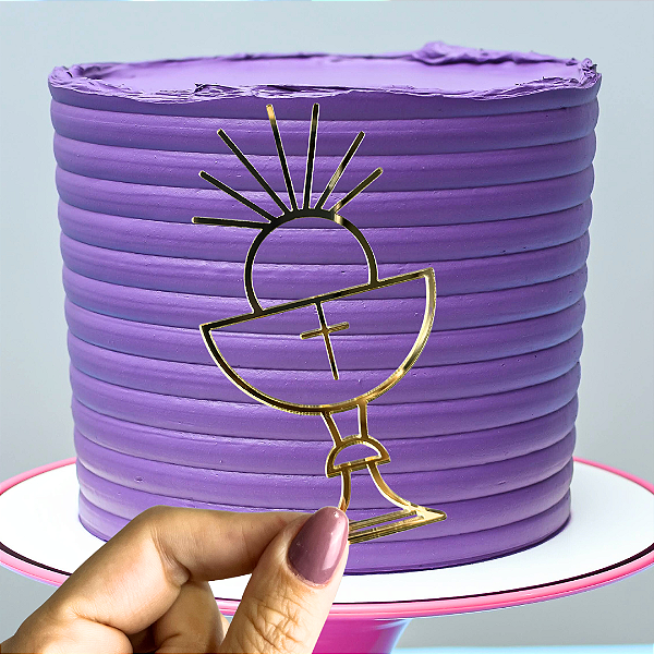 Aplique Para Bolo - Cálice Dourado