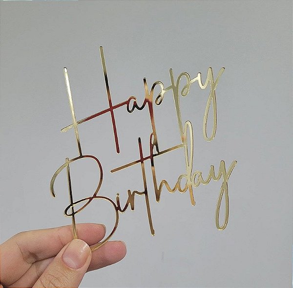 Aplique Para Bolo - Happy Birthday (Modelo 01)