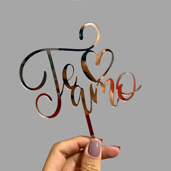 Topo de Bolo - Te Amo