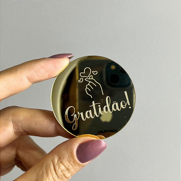 Aplique Medalha - Gratidão (Kit com 4 unidades)