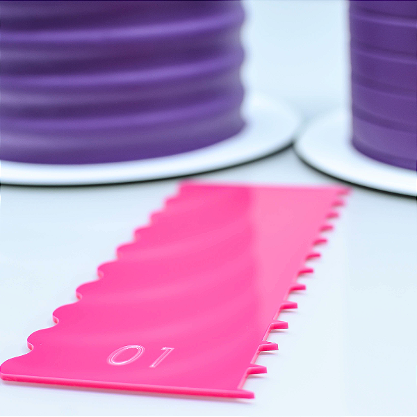 Espátula de Textura para Confeitaria - Modelo 01 Espátula para Bolo Espátula de Acrílico