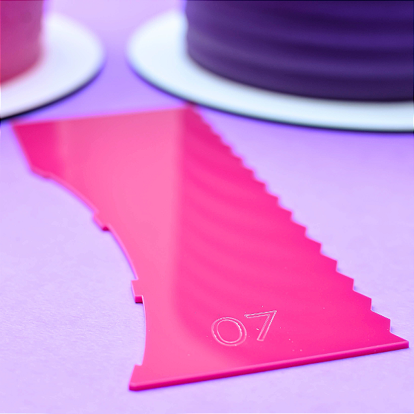 Espátula de Textura para Confeitaria - Modelo 07 Espátula para Bolo Espátula de acrílico