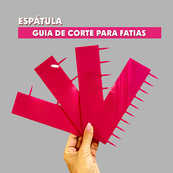 Régua Marcadora de Fatias para Bolo | Espátula Guia de Corte