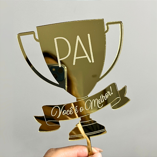 Topo de Bolo - Troféu Pai Dourado