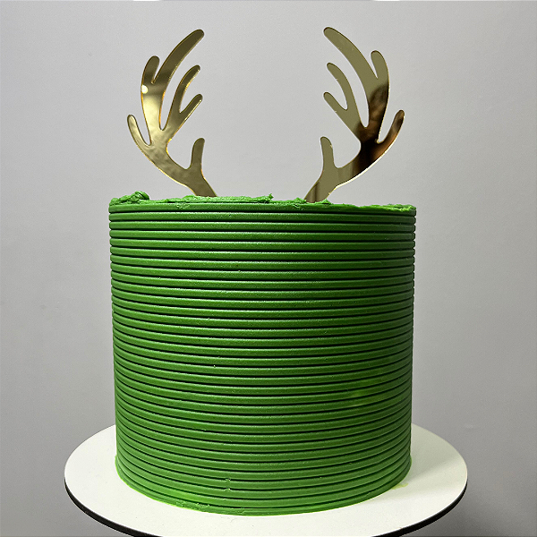 Topo de Bolo - Chifre de Rena Dourado - Decoração de Natal