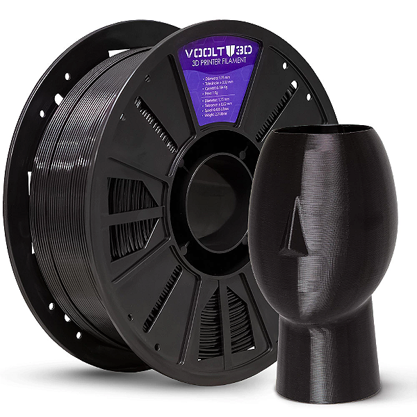 Filamento PETG Preto - Voolt3D - 1Kg