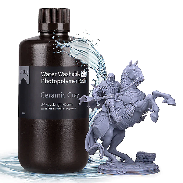Resina Elegoo Water Washable / Lavável em Água Cinza (Grey) - 1kg