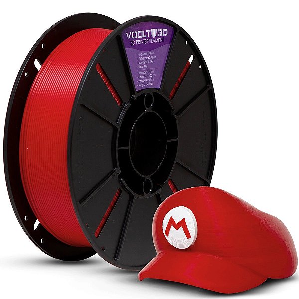 Filamento PLA Vermelho - Voolt3D - 1Kg
