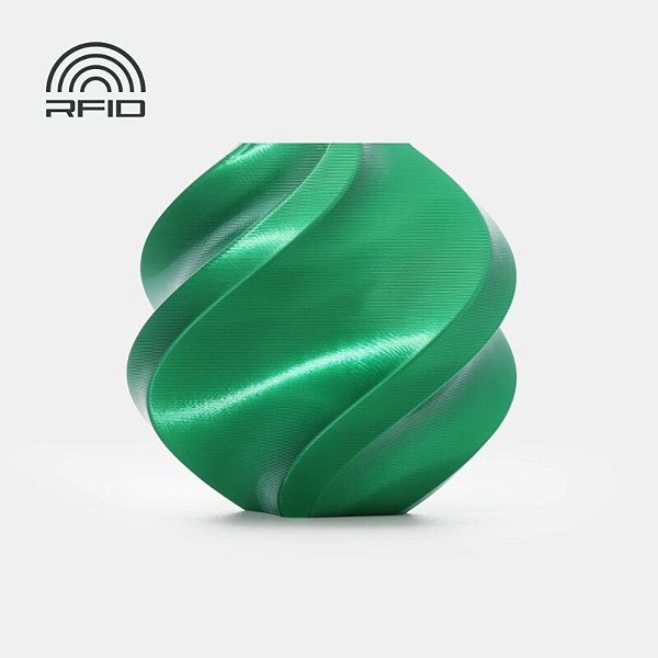 Filamento PLA Silk Candy Green com Carretel Reutilizável - Bambu Lab - 1Kg