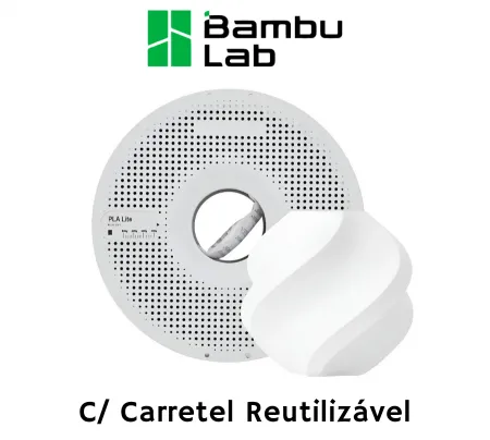 Filamento PLA Lite Branco com Carretel Reutilizável - Bambu Lab - 1Kg