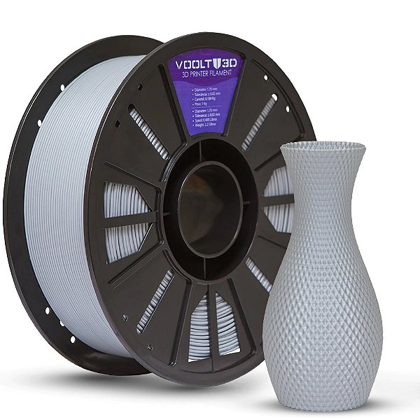 Filamento PLA Cinza Claro Velvet - Voolt3D - 1Kg