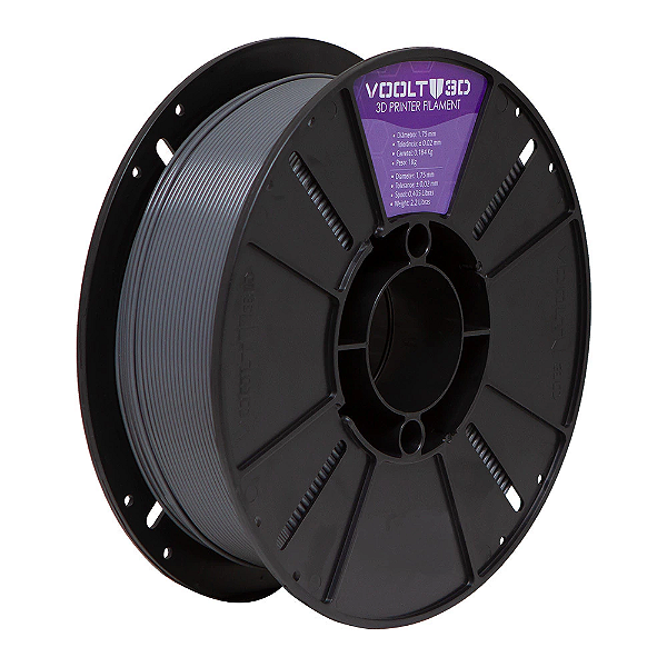 Filamento PLA Cinza Grafite Velvet- Voolt3D - 1Kg