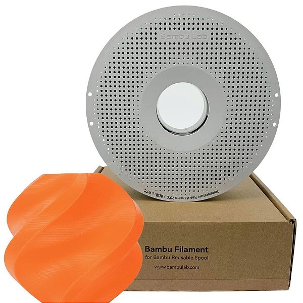 Filamento PLA Lite Laranja (Orange) com Carretel Reutilizável - Bambu Lab - 1Kg
