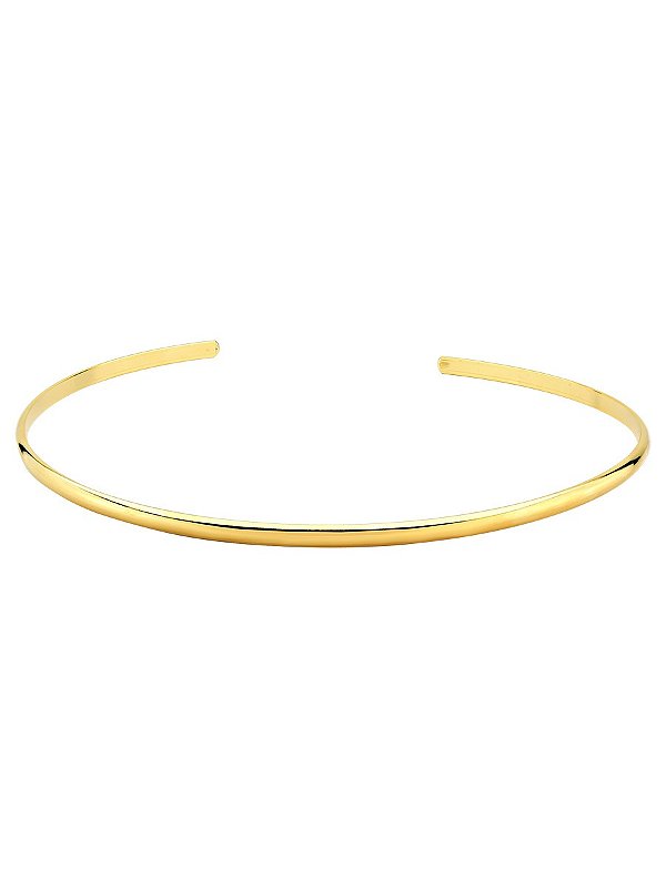 Colar Choker Aro Rígido Liso Tamanho Único Banhado a Ouro 18k