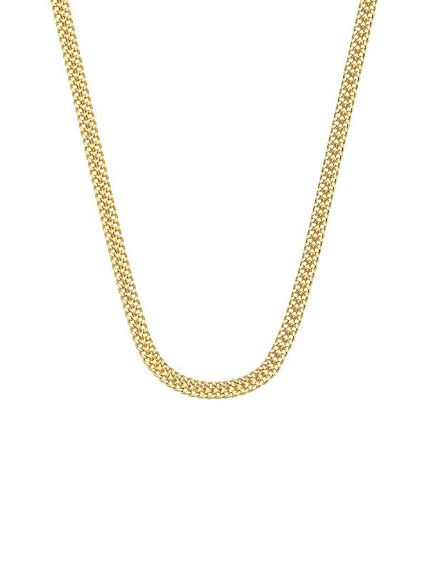 Colar Elo Duplo Trançado Tamanho Único Banhado a Ouro 18k