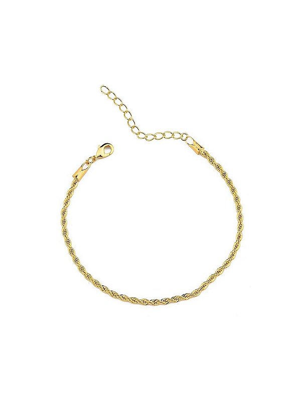 Pulseira Cordão Baiano Tamanho Único Banhado a Ouro 18k