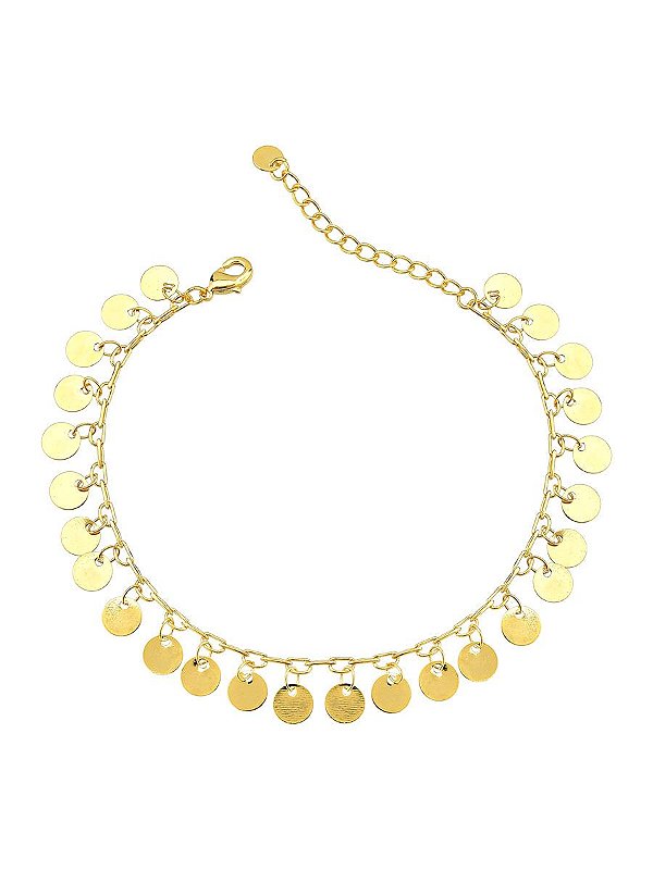 Pulseira Medalhinhas Tamanho Único Banhado a Ouro 18k