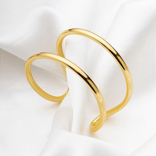 Bracelete Fio Duplo Tamanho Único Banhado a Ouro 18k