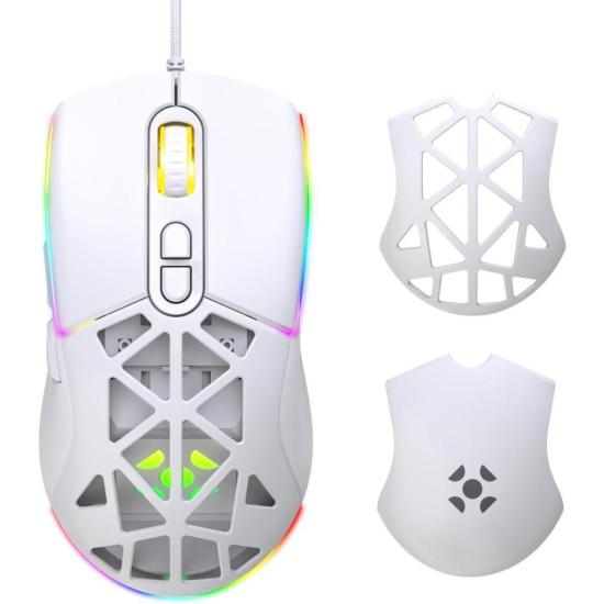 Mouse Gamer Com Fio Fortrek Striker Branco