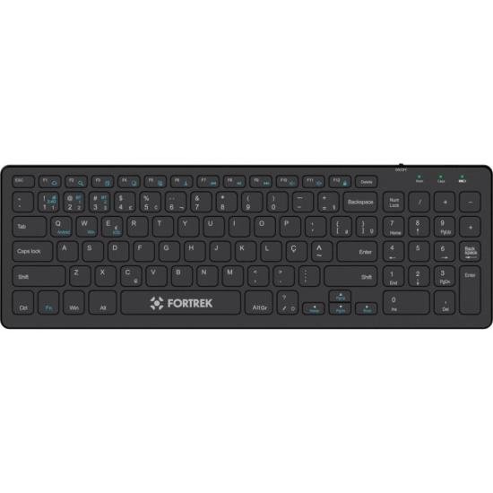 Teclado Sem Fio Office Fortrek KB11 Full Bluetooth Preto