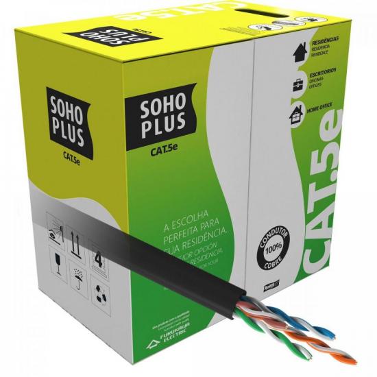 Cabo de Rede PRETO Cx 305m CAT.5e CMX FURUKAWA SOHOPLUS - CX / 305