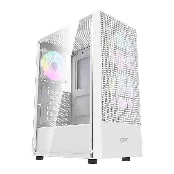 Gabinete Gamer Aigo Darkflash A290 Mesh, ARGB, Lateral de Vidro, Com 3 Fans, Branco, A290-MESH-WH-3F