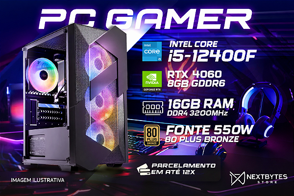 PC montado I5 12400f e 4060 8GB