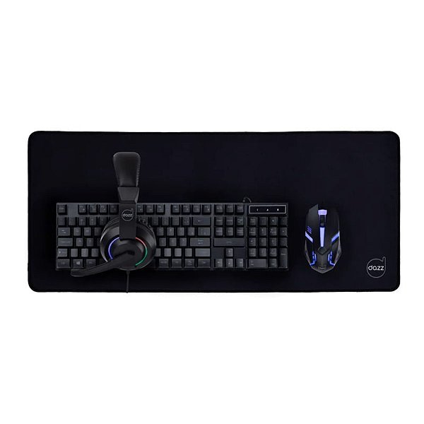 Kit Gamer Dazz 4 em 1 Teclado/Mouse/Mouse Pad/HEadset Com Fio Novacore