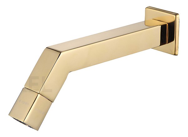An-tf-1606g Torneira Banheiro Quadrada Parede Abre Bico Dourada