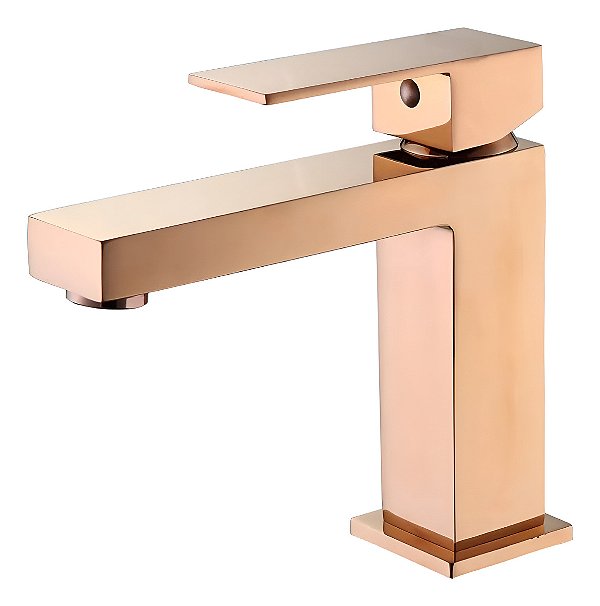 Dc-6026rg Torneira Banheiro Monocomando Quadrada Rose Gold