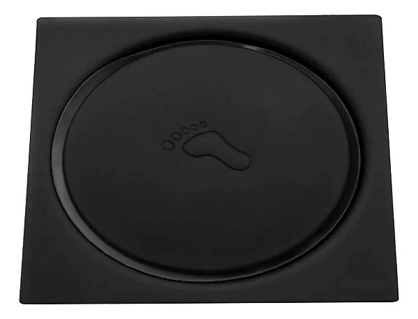 Dc-9001bp Ralo Click Quadrado 10x10cm Em Metal Preto Fosco
