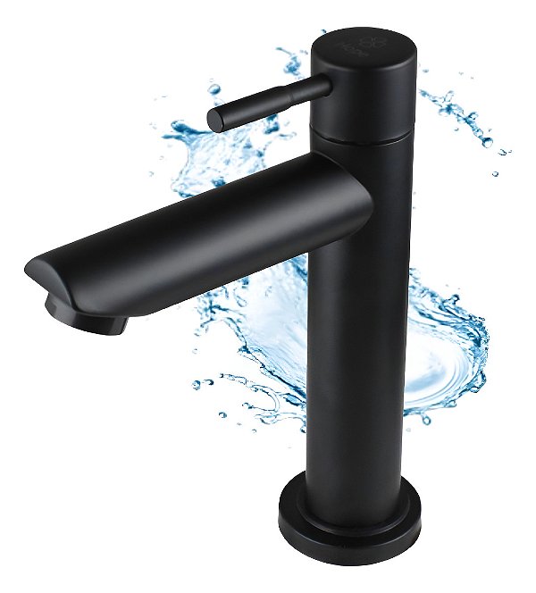 Dc-tf-6609p Torneira Banheiro 1/4 Volta Água Fria Preto Fosco