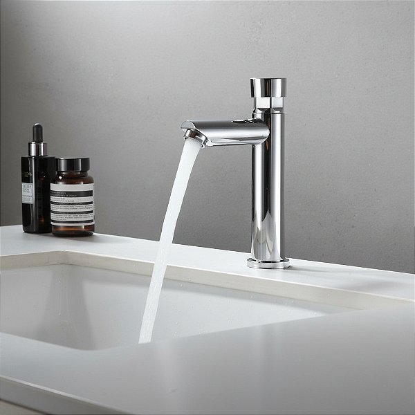 Dc-tf-6755a Torneira Banheiro Mesa Alta Fechamento AutomÁtico Cromada